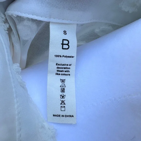 Women’s B Elegant White Sheer Swiss Dot Embroidered Long Sleeve Cardigan size S - Picture 5 of 5